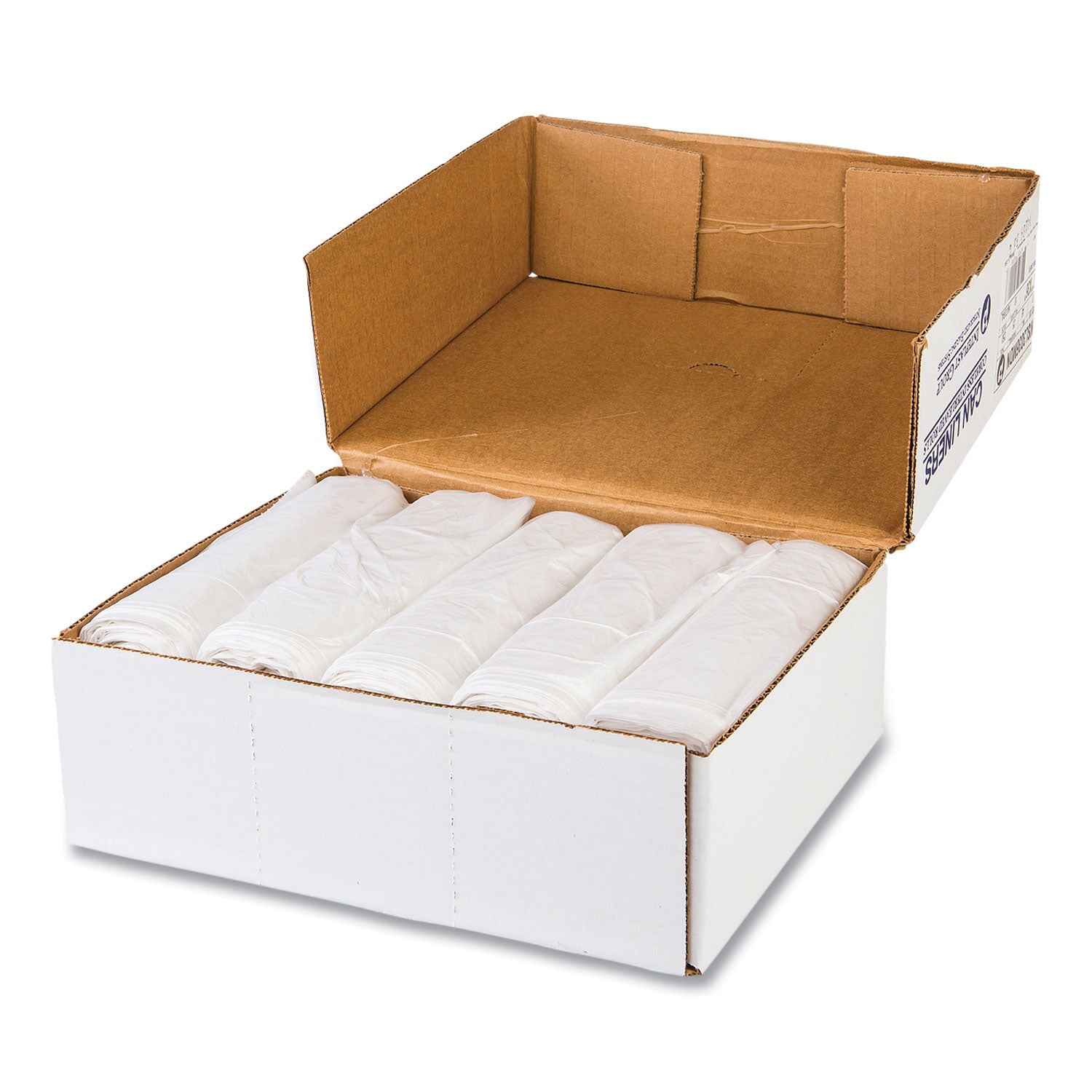High-Density Commercial Can Liner Value Pack, 16 gal, 7 mic, 24" x 31", Clear, Interleaved Roll, 50 Bags/Roll, 20 Rolls/CT