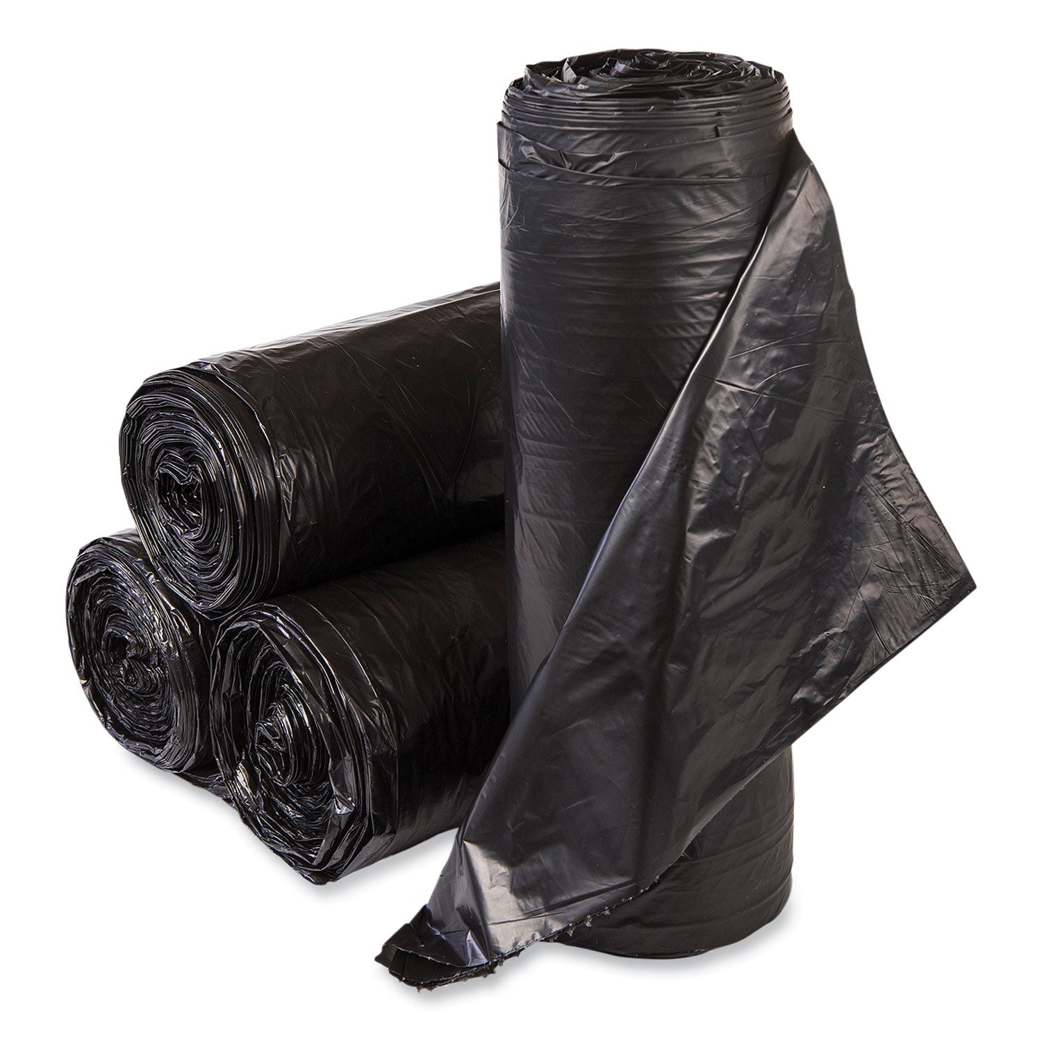60 gal Capacity - 58" Width x 19 mil (483 Micron) Thickness - High Density - Black - High-density Polyethylene (HDPE) - Kitchen, Breakroom - 150 Case