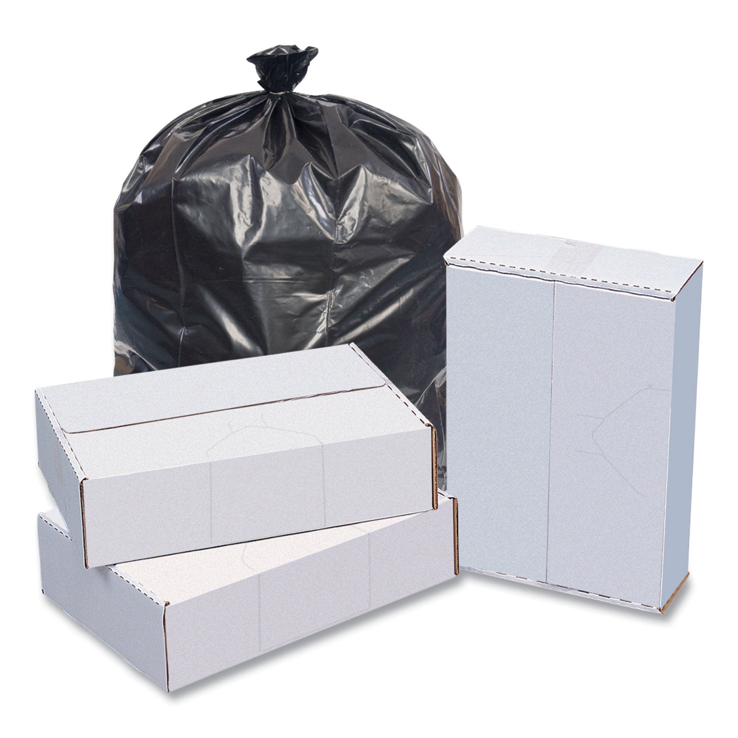 60 gal Capacity - 58" Width x 19 mil (483 Micron) Thickness - High Density - Black - High-density Polyethylene (HDPE) - Kitchen, Breakroom - 150 Case