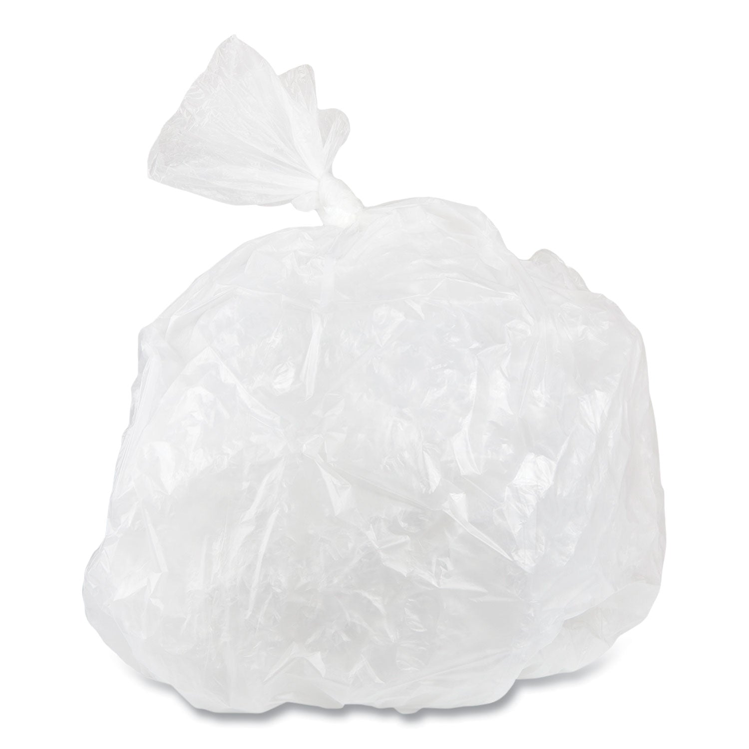 High-Density Commercial Can Liner Value Pack, 60 gal, 14 mic, 38" x 58", Clear, Interleaved Roll, 25 Bags/Roll, 8 Rolls/CT