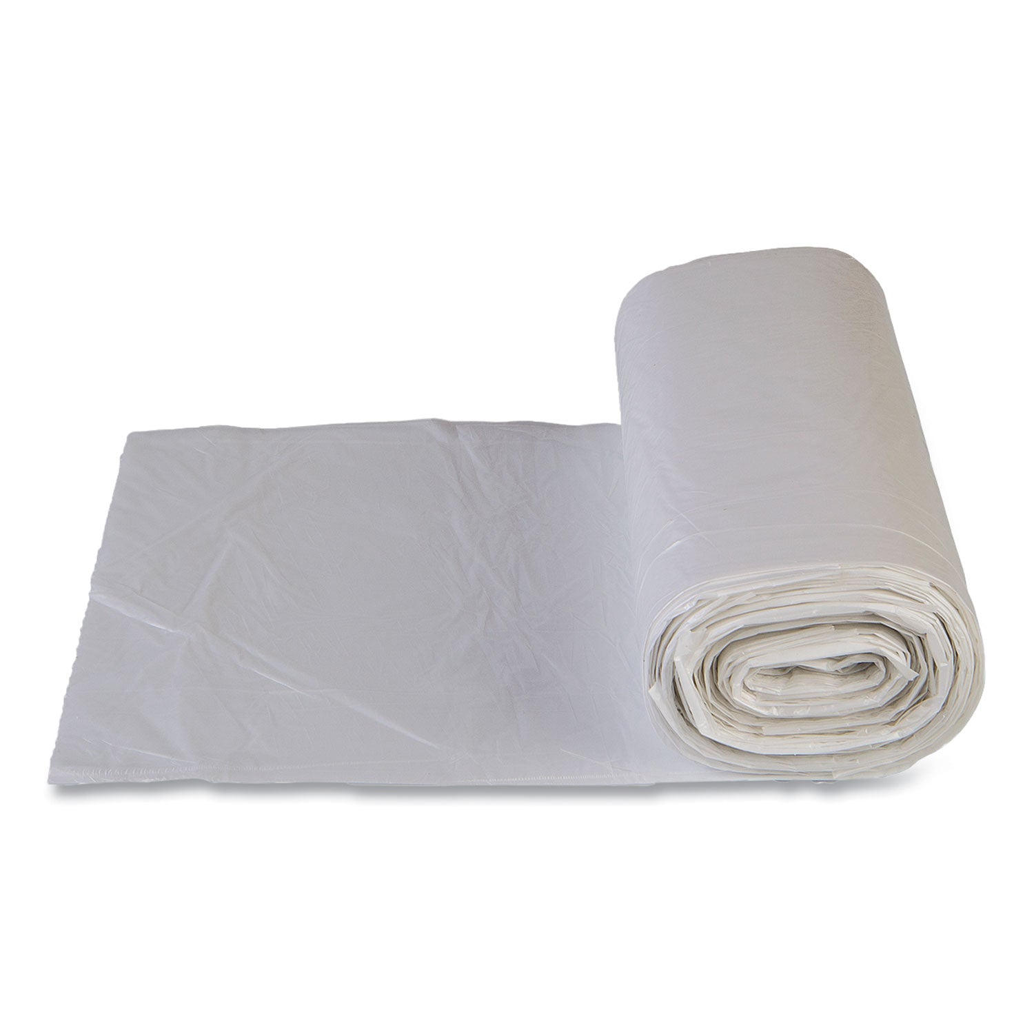 High-Density Commercial Can Liner Value Pack, 60 gal, 14 mic, 43" x 46", Clear, Interleaved Roll, 25 Bags/Roll, 8 Rolls/CT