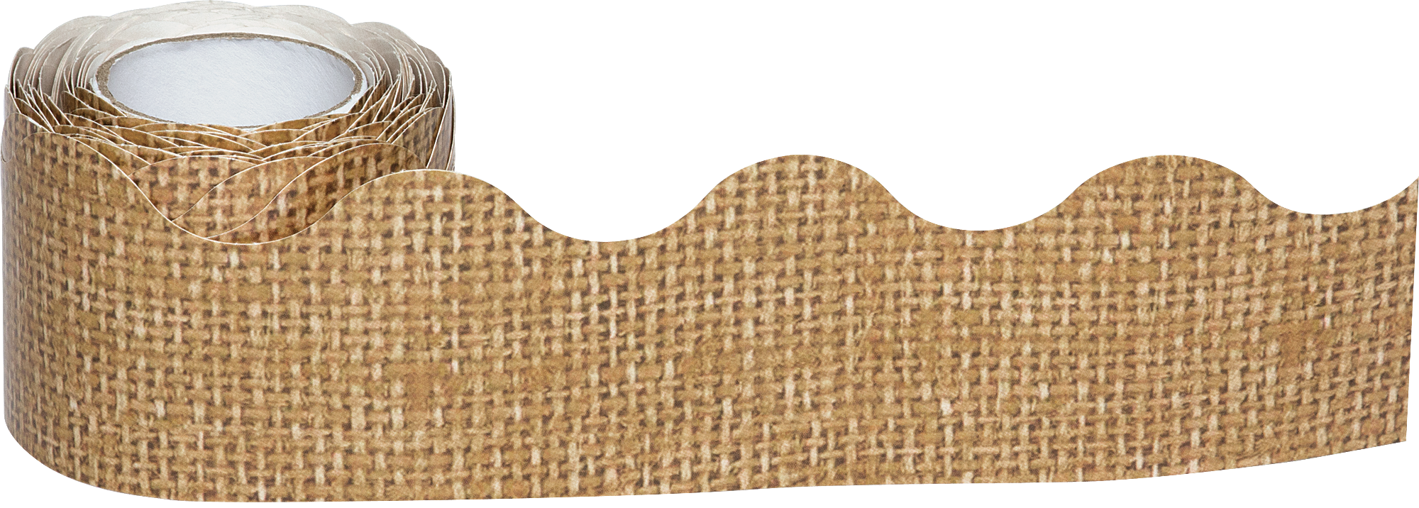 Burlap Scalloped Rolled Border Trim