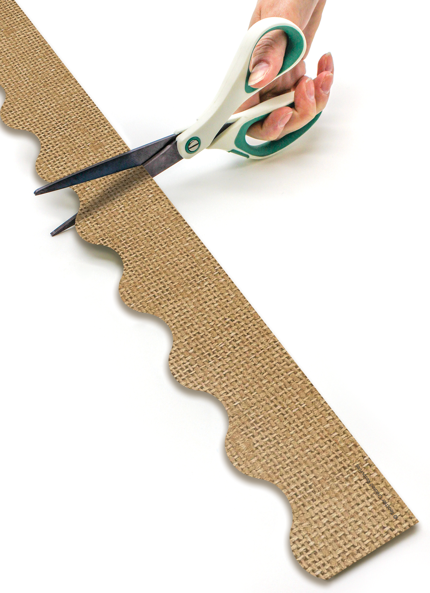 Burlap Scalloped Rolled Border Trim