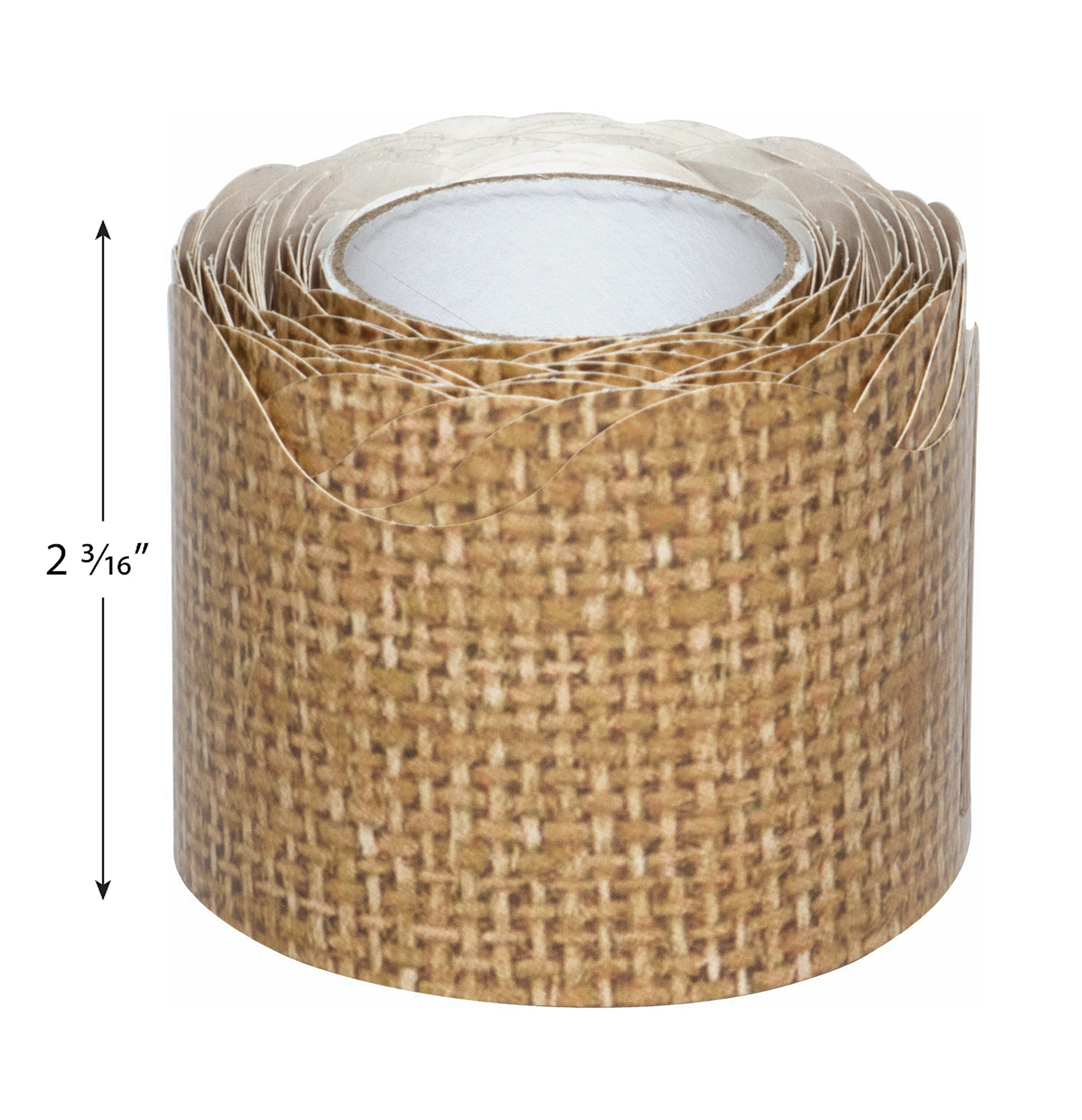 Burlap Scalloped Rolled Border Trim