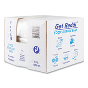 Food Bags, 2 gal, 8" x 4" x 18", Clear, 1,000/Carton