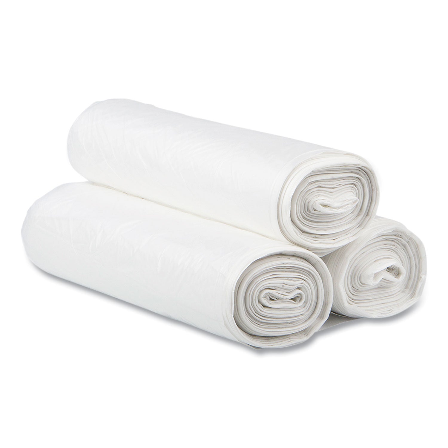 Low-Density Commercial Can Liners, 16 gal, 0.35 mil, 24" x 33", Clear, Perforated Roll, 50 Bags/Roll, 20 Rolls/Carton