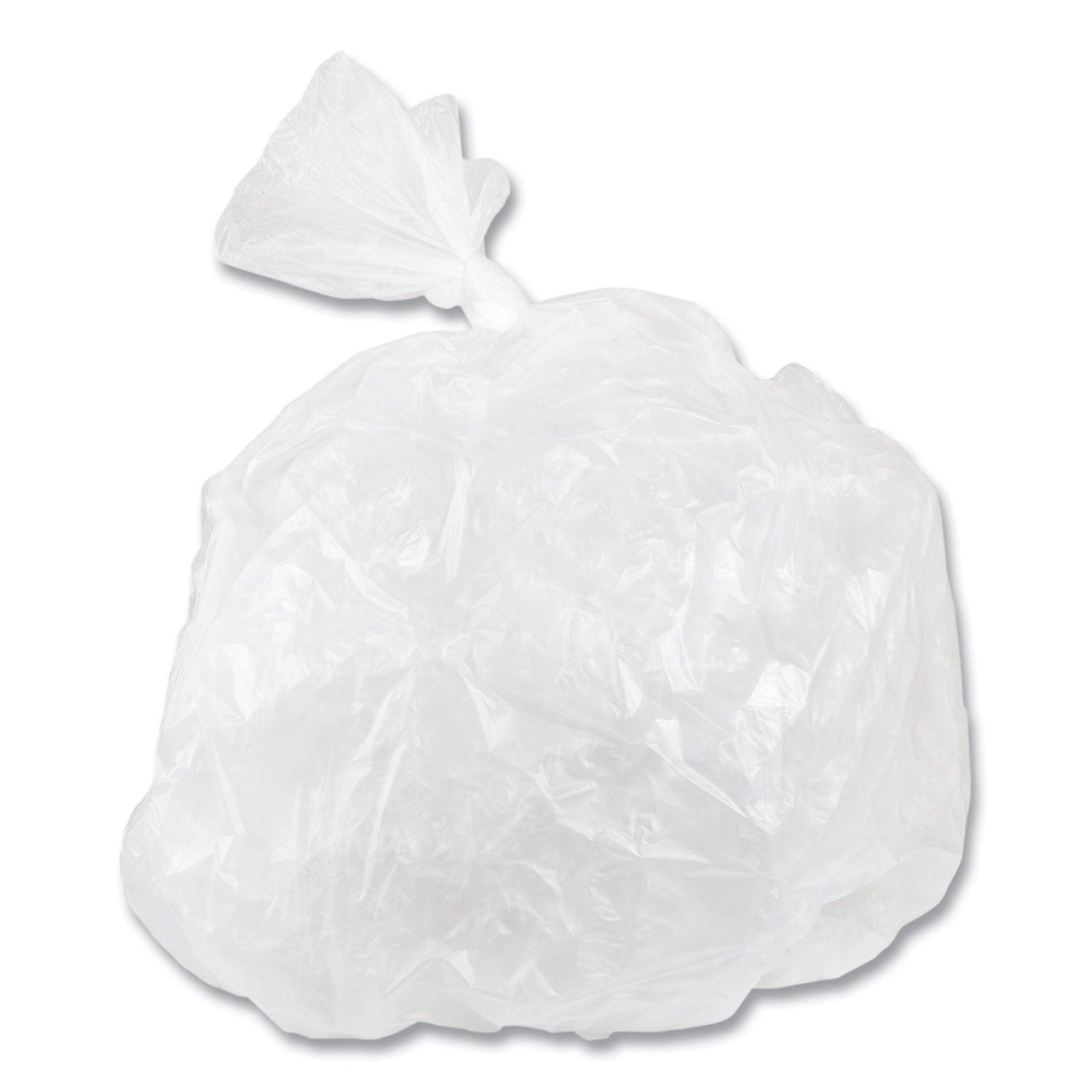 Low-Density Commercial Can Liners, 16 gal, 0.35 mil, 24" x 33", Clear, Perforated Roll, 50 Bags/Roll, 20 Rolls/Carton