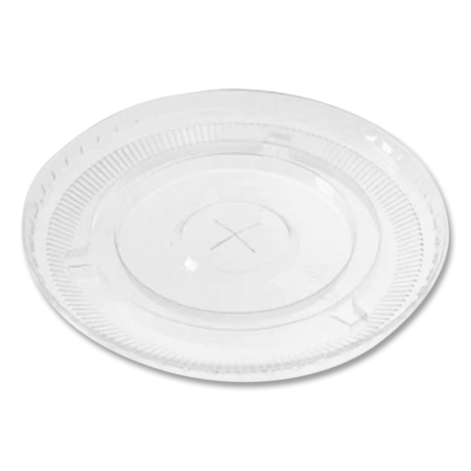 PET Lids, Flat with Straw Slot, Fits 12 oz to 24 oz Cold Cups, Plastic, Clear, 1,000/Carton