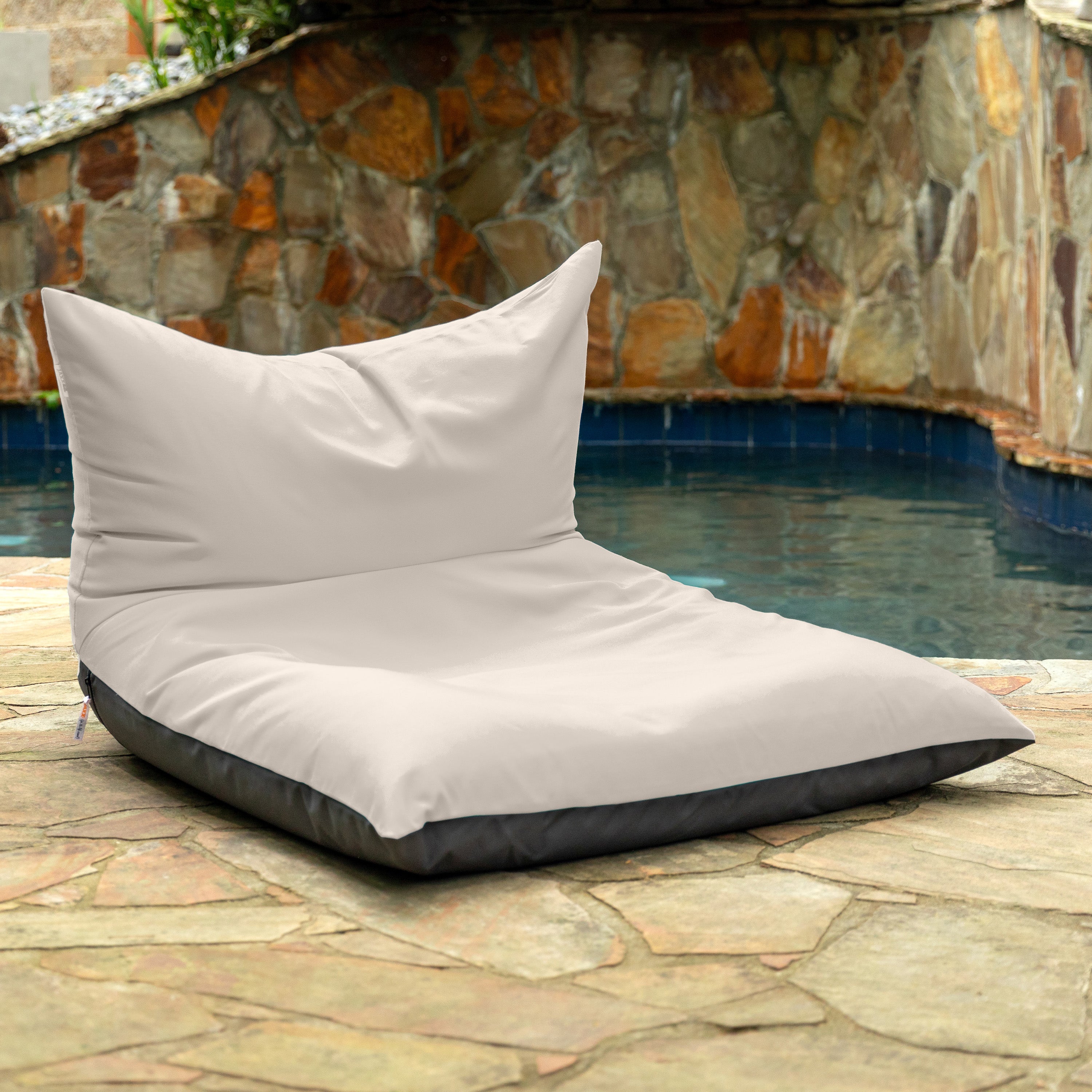 Jaxx Finster Outdoor Bean Bag Lounge Chair - Sunbrella Pearl