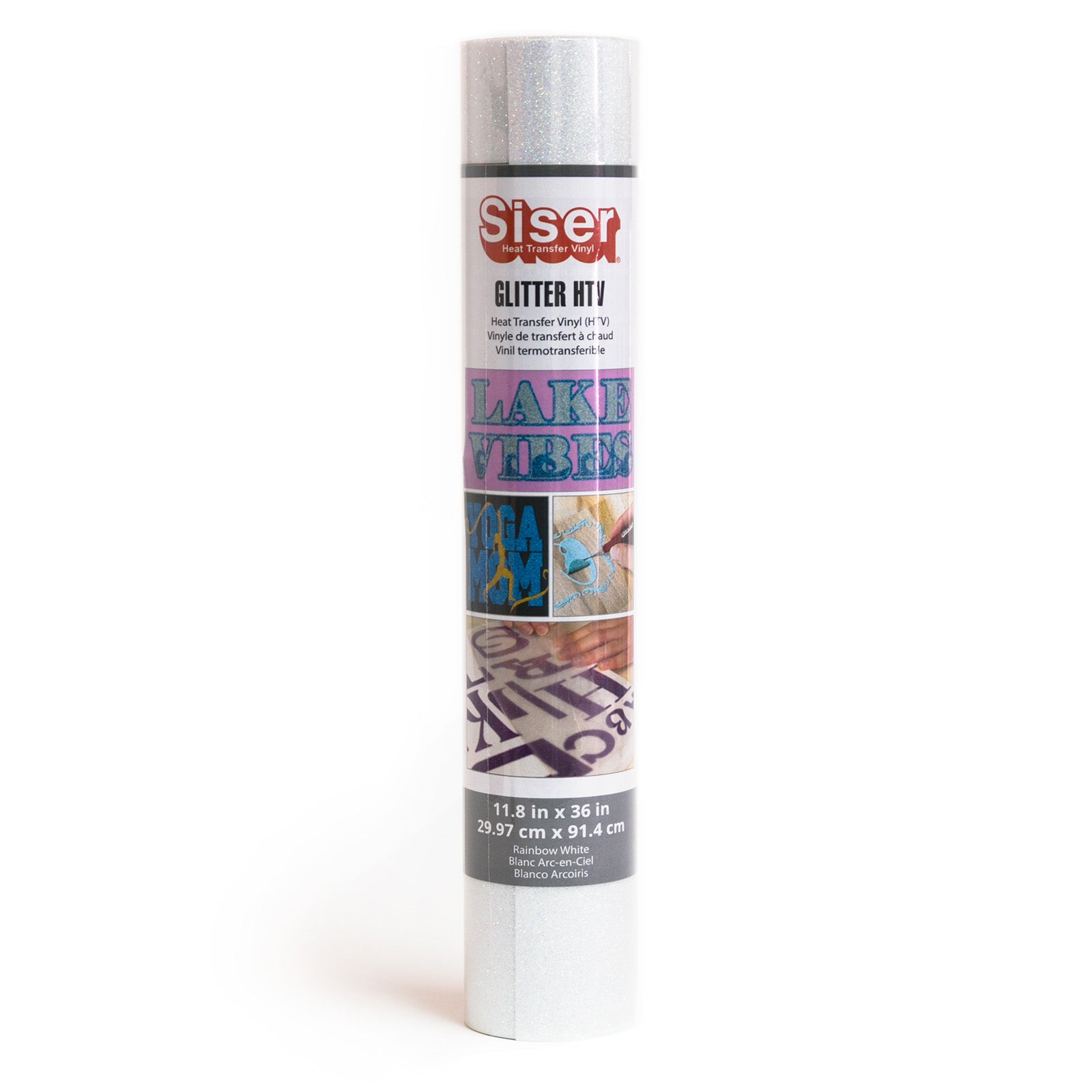 Glitter HTV Heat Transfer Vinyl, 36", Rainbow White
