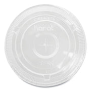 PET Lids, Flat with Straw Slot, Fits 32 oz Cold Cups, Plastic, Clear, 500/Carton