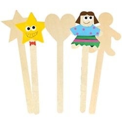 Wood Popstix Shapes - 25 Hearts Sticks