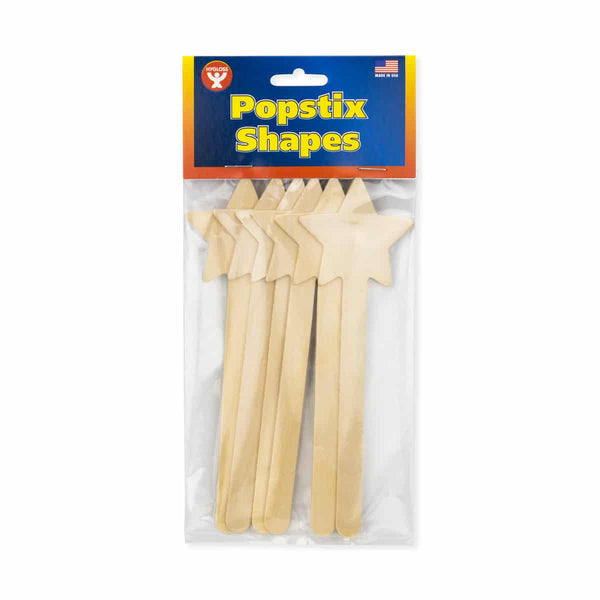 Wood Popstix Shapes - 6 Star Sticks