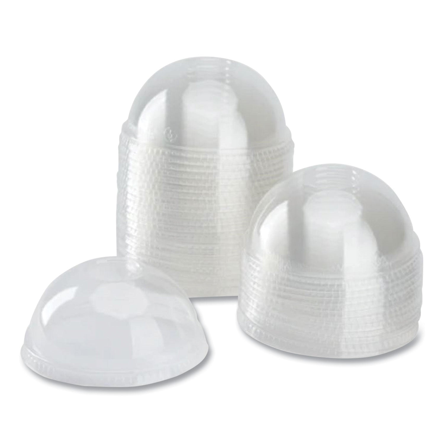 PET Lids, Dome Lid, Fits 12 oz to 24 oz Cold Cups, Plastic, Clear, 1,000/Carton