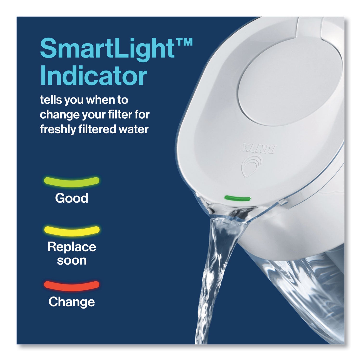 Tahoe Water Pitcher with Elite Filter, 10 Cups, Bright White, 2/Carton