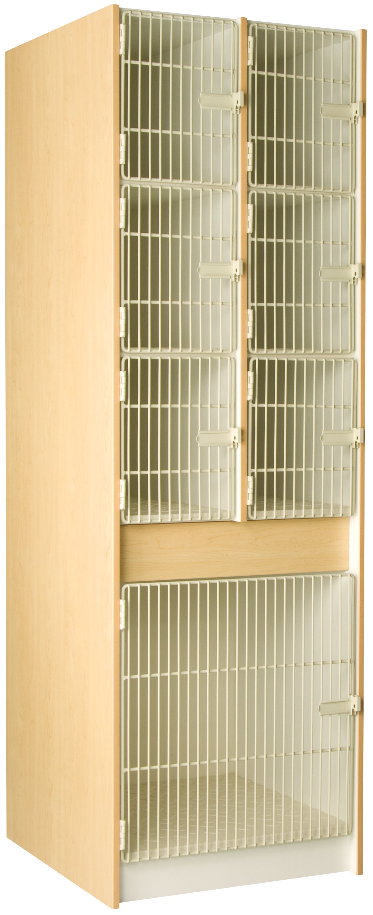 Deep Instrument Storage, Door Style: Acousti-Grille Doors, Battle Creek Oak, 84"H x 27"W x 29"D, 230LB