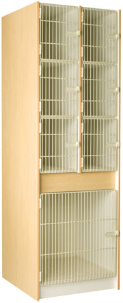 Deep Instrument Storage, Door Style: Acousti-Grille Doors, Battle Creek Oak, 84"H x 27"W x 29"D, 230LB