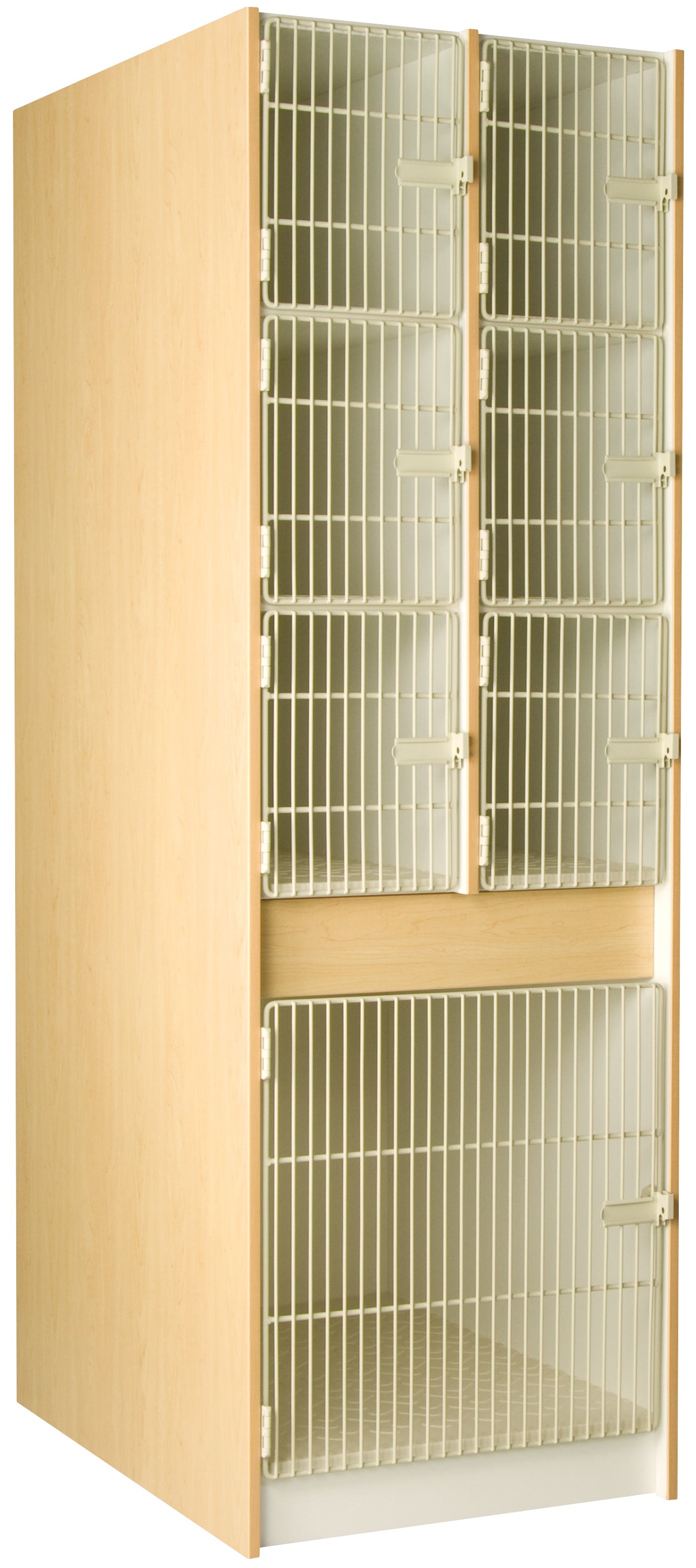 Deep Instrument Storage, Door Style: Acousti-Grille Doors, Battle Creek Oak, 84"H x 27"W x 40"D, 305LB