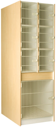 Deep Instrument Storage, Door Style: Acousti-Grille Doors, Battle Creek Oak, 84"H x 27"W x 40"D, 305LB