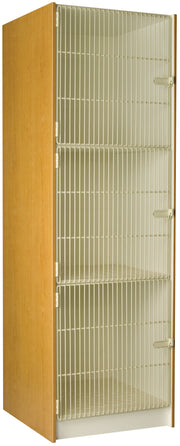 Deep Instrument Storage, Door Style: Acousti-Grille Doors, Battle Creek Oak, 84"H x 27"W x 29"D, 182LB