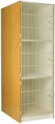 Deep Instrument Storage, Door Style: Acousti-Grille Doors, Battle Creek Oak, 84"H x 27"W x 40"D, 240LB