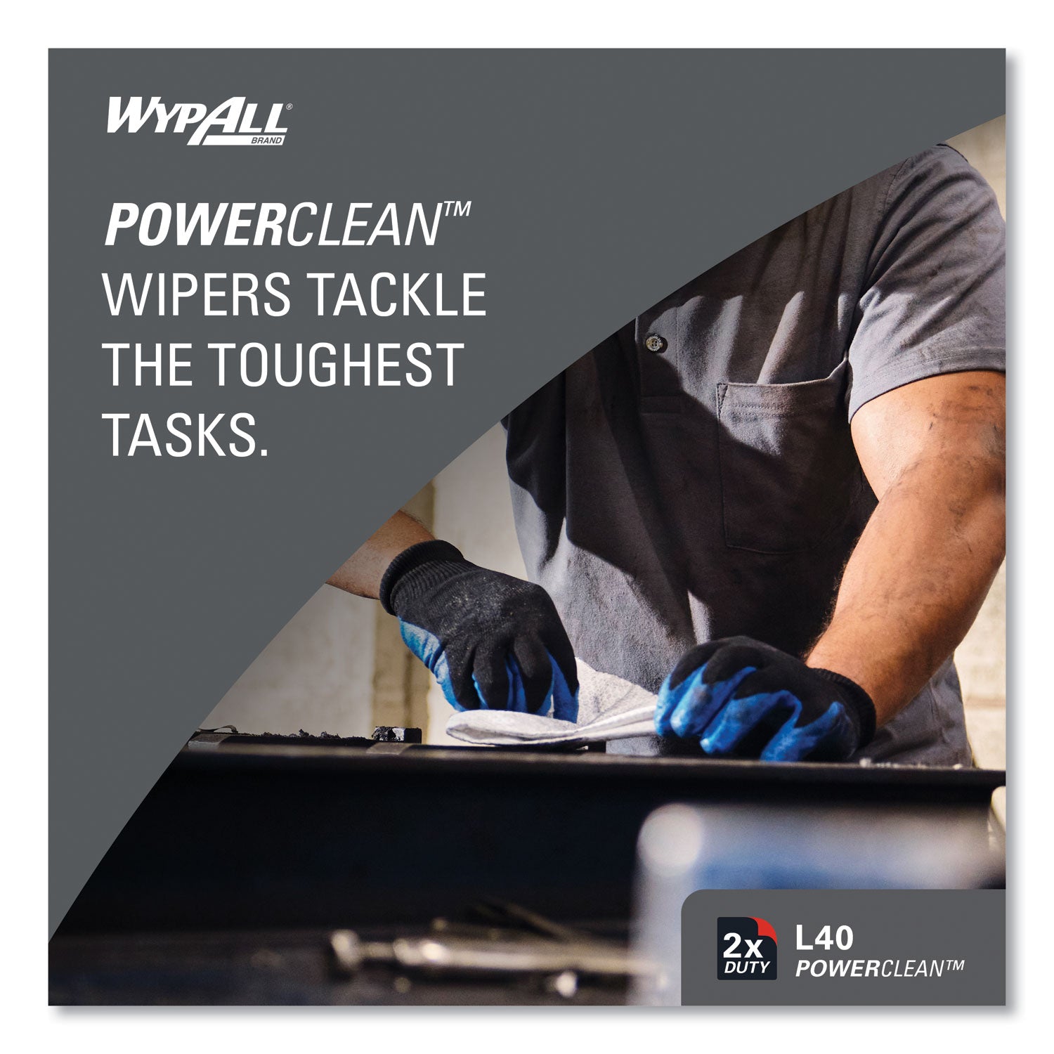 Wypall Power Clean L40 Extra Absorbent Towels - 10" Width x 10.80" Length - White - 90/Box - 1 Carton