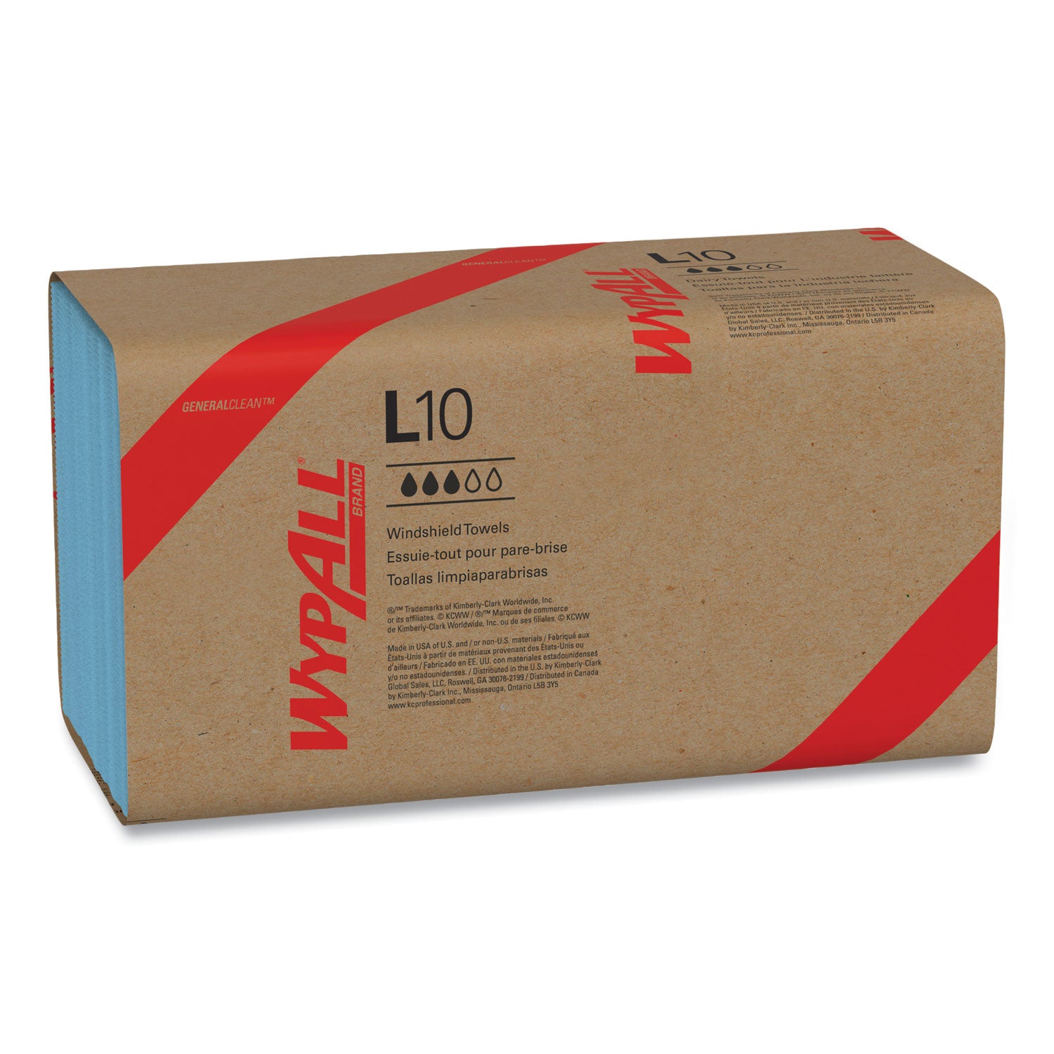 1 Ply - Single Fold - 9.10" Width x 10.25" Length - Blue - Paper - 224/Pack - 10 / Carton