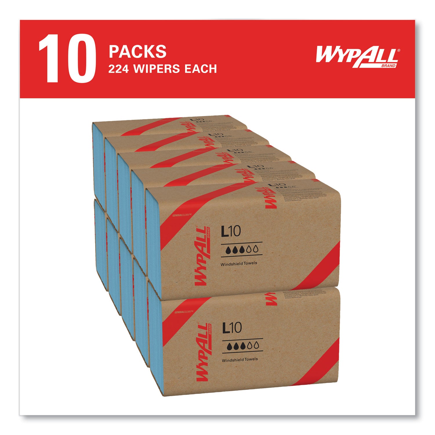 1 Ply - Single Fold - 9.10" Width x 10.25" Length - Blue - Paper - 224/Pack - 10 / Carton