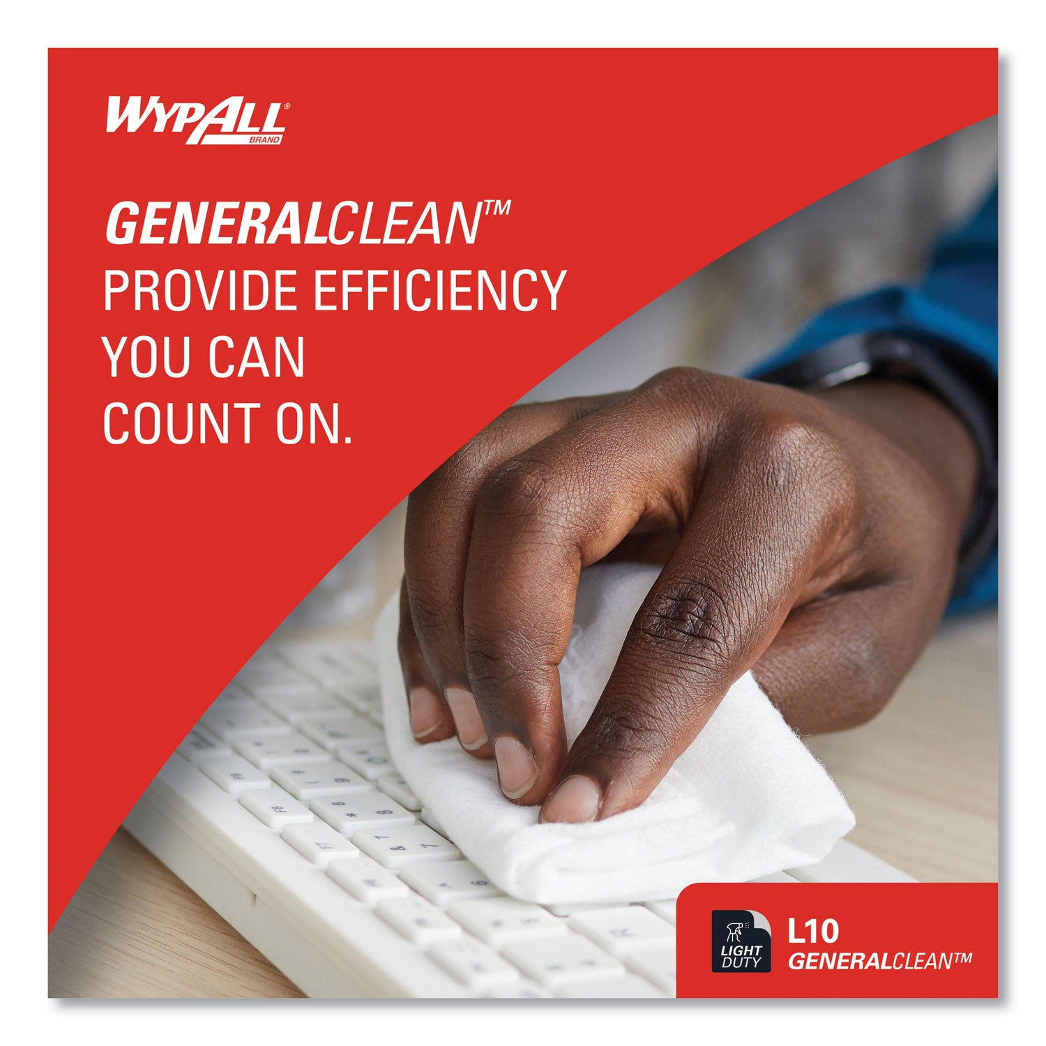 Wypall GeneralClean L10 Light Cleaning Towels - 1 Ply - 9" Width x 10.25" Length - 125/Pack - 1 Carton