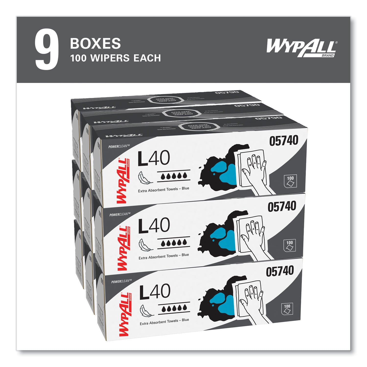 9.80" Width x 16.40" Length - Blue - 100/Box - 9 / Carton