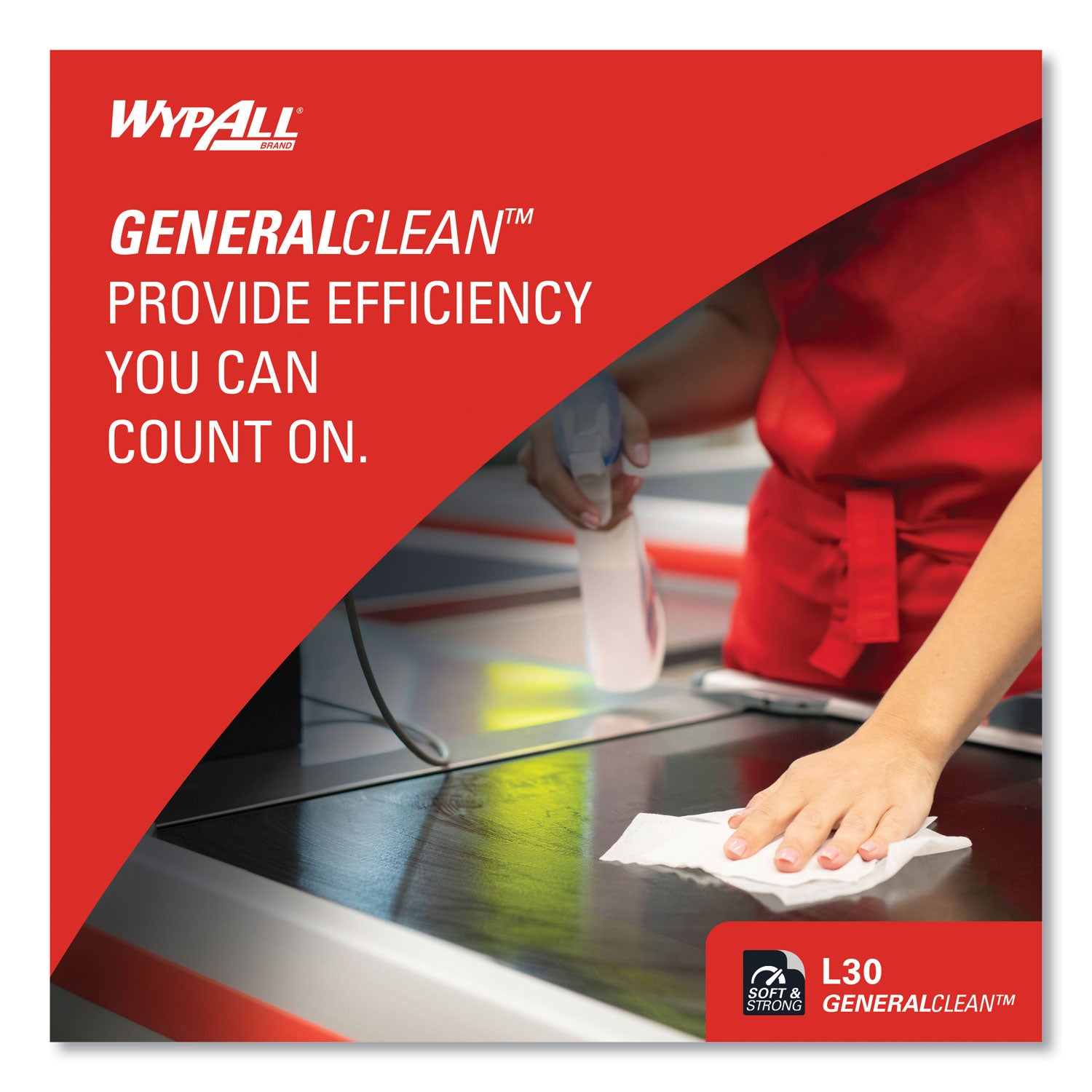 Wypall GeneralClean L30 Heavy Duty Cleaning Towels - 12" Length x 12.50" Width - White - 1 Pack