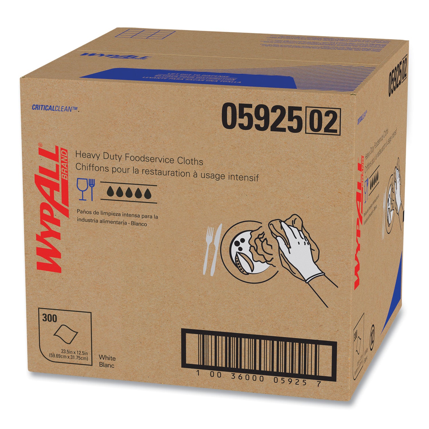 Quarter-fold - 12.50" Width x 23.50" Length - White - Hydroknit - 1 Carton