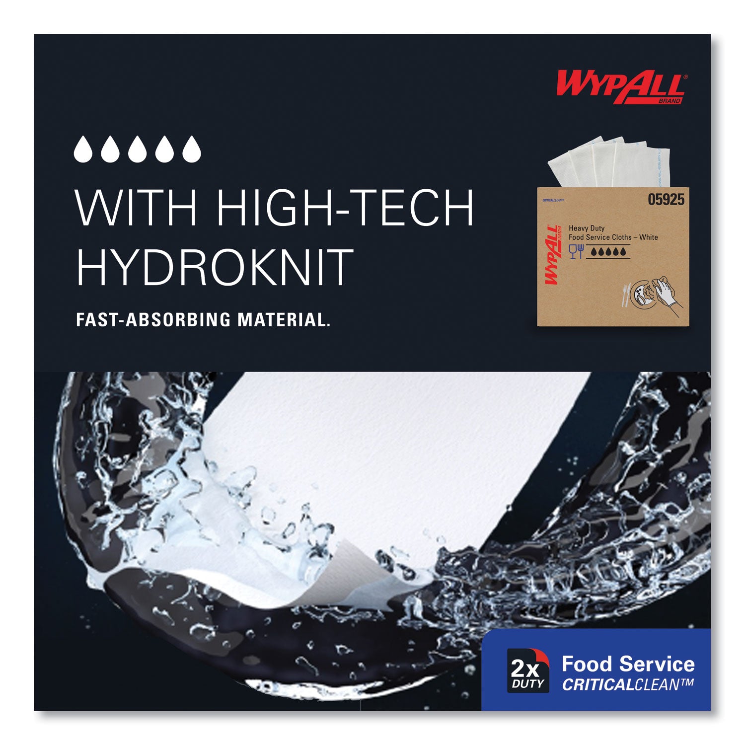 Quarter-fold - 12.50" Width x 23.50" Length - White - Hydroknit - 1 Carton