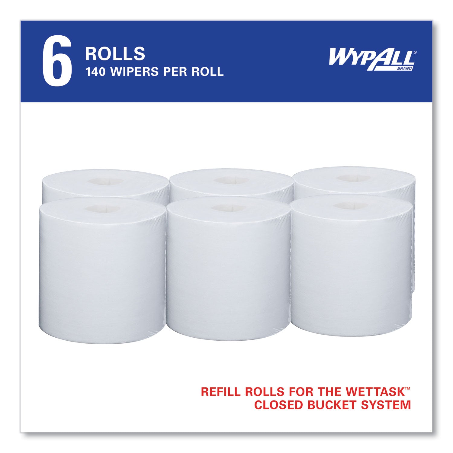 For Multi Surface - Wipe - 6" Length x 12" Width - Disinfectant - White - 140/Roll - 6 / Carton