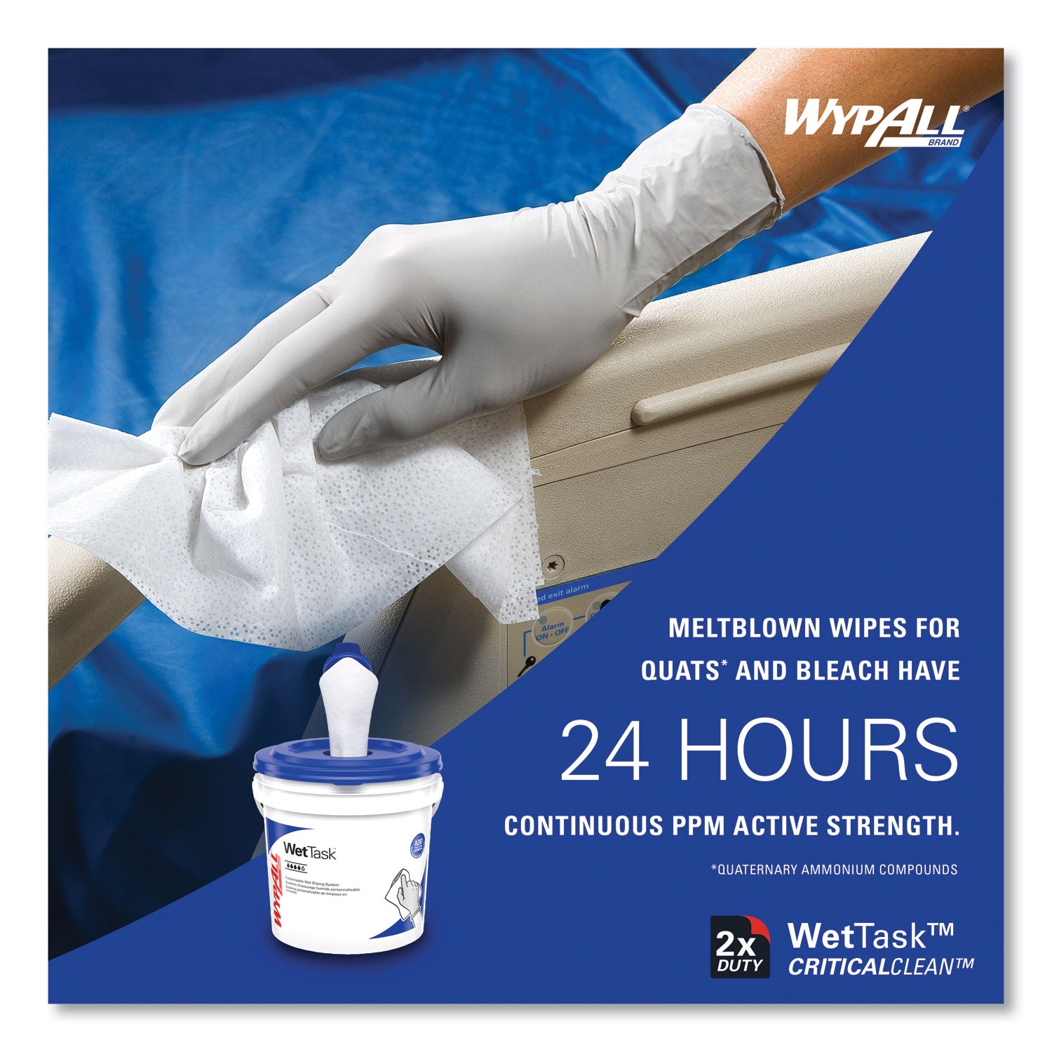 For Multi Surface - Wipe - 6" Length x 12" Width - Disinfectant - White - 140/Roll - 6 / Carton