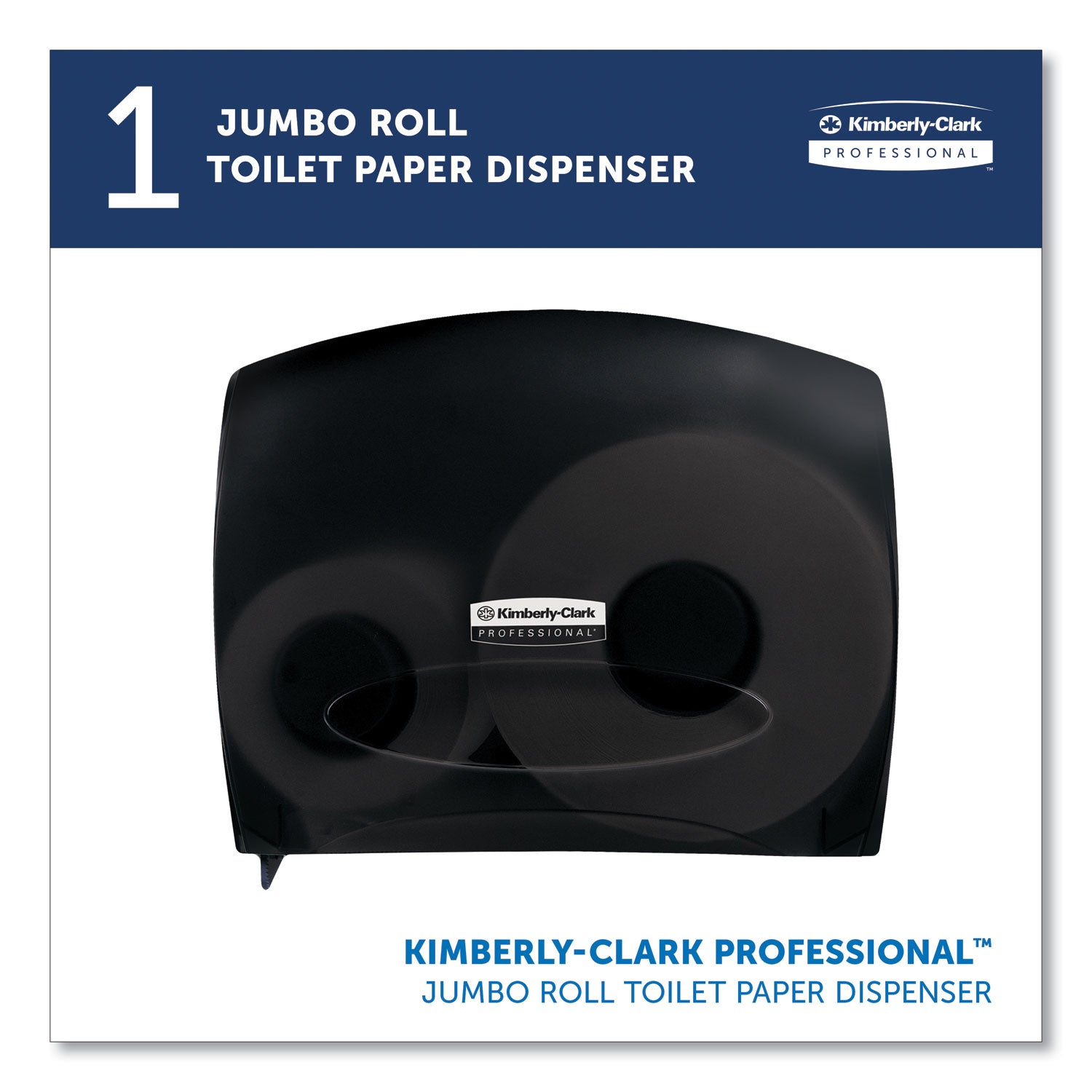 Roll Dispenser - 13.9" Height x 16" Width x 5.8" Depth - Black - Contemporary Style, Translucent - 1 Carton