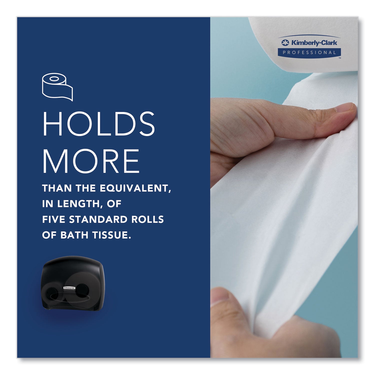 Roll Dispenser - 13.9" Height x 16" Width x 5.8" Depth - Black - Contemporary Style, Translucent - 1 Carton