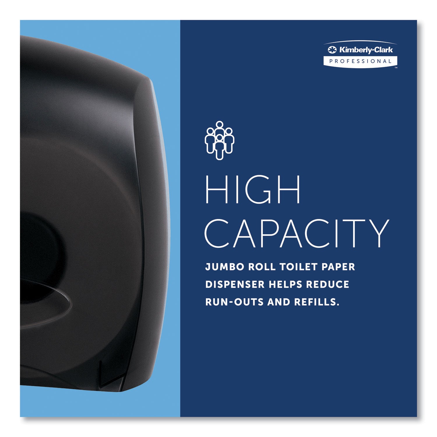 Roll Dispenser - 13.9" Height x 16" Width x 5.8" Depth - Black - Contemporary Style, Translucent - 1 Carton