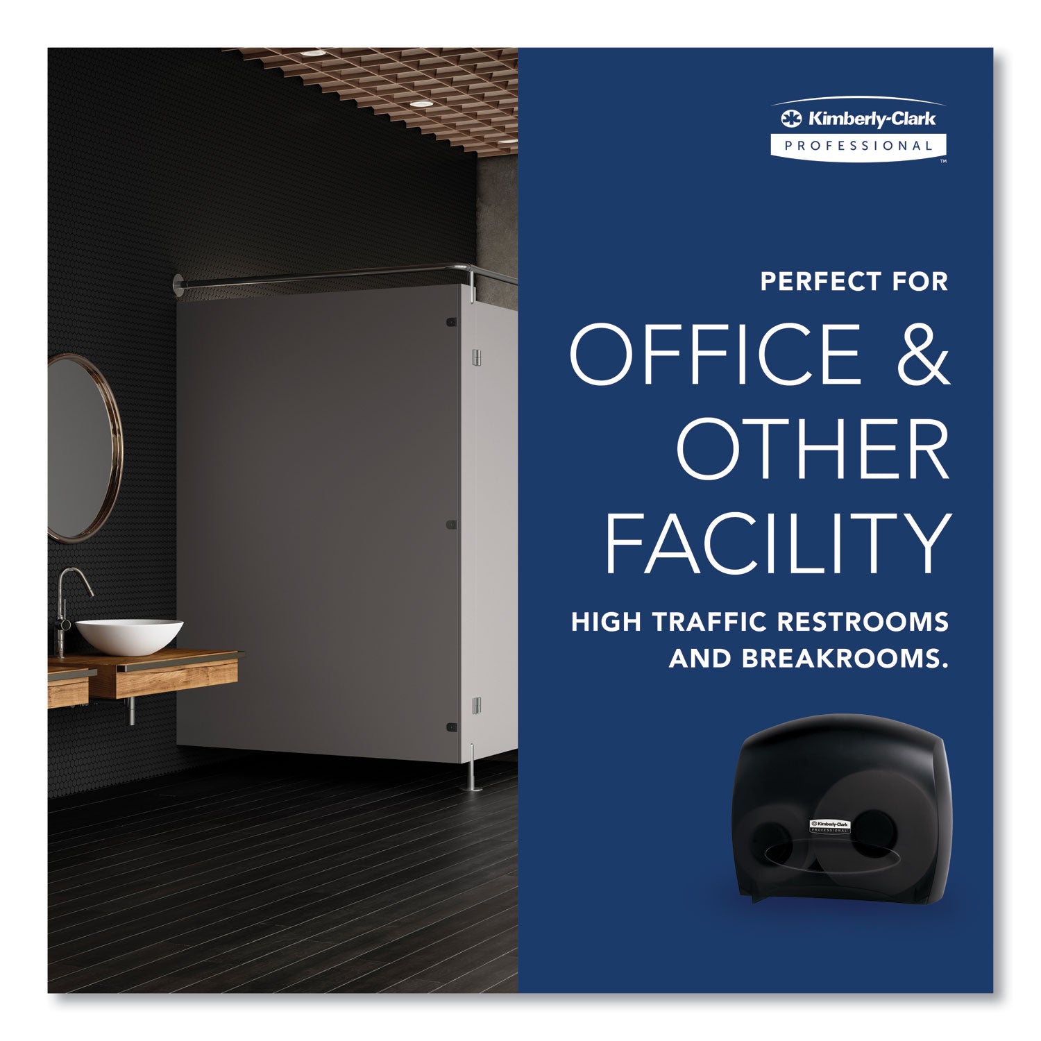Roll Dispenser - 13.9" Height x 16" Width x 5.8" Depth - Black - Contemporary Style, Translucent - 1 Carton