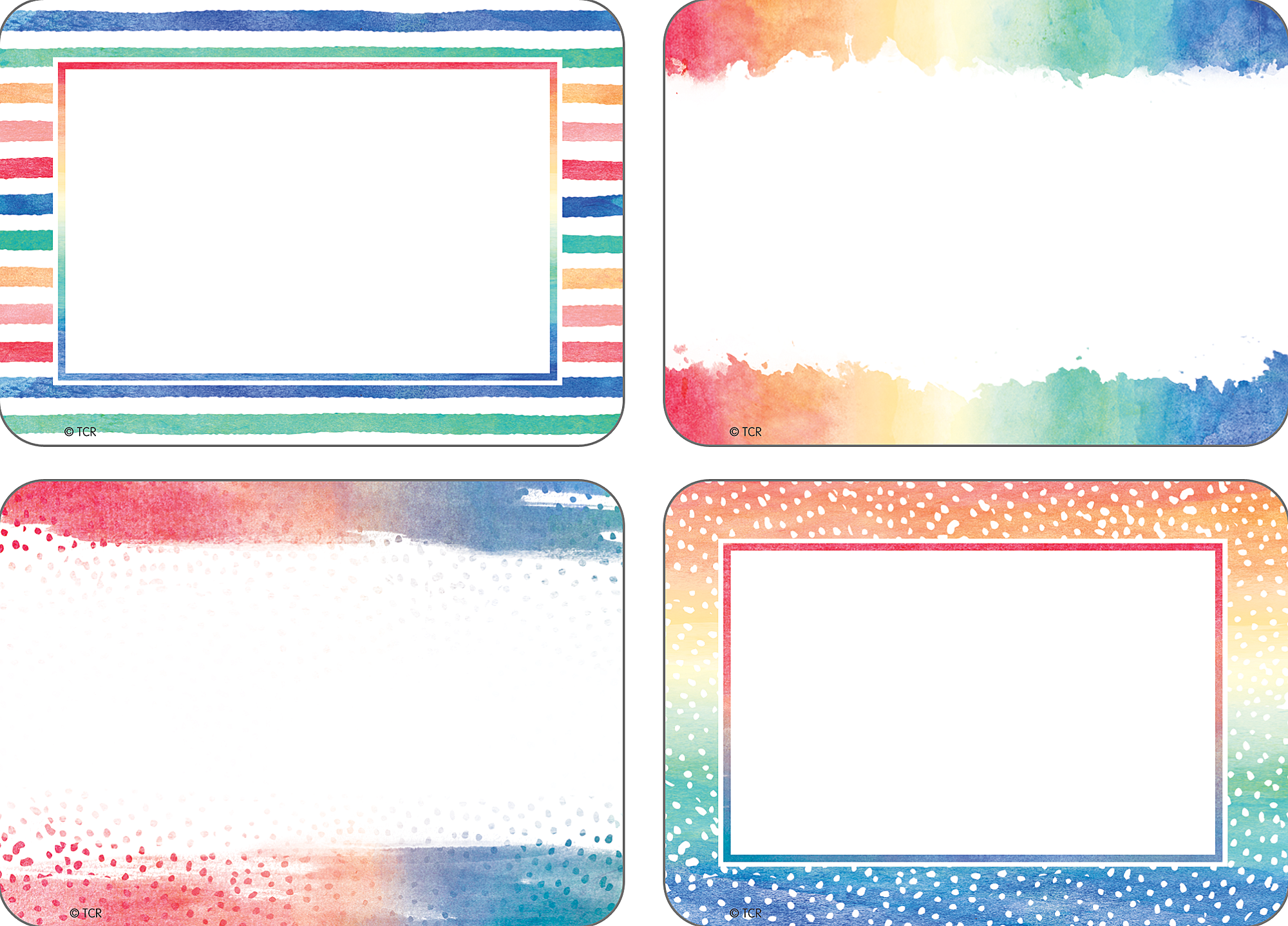 Watercolor Name Tags/Labels - Multi-Pack