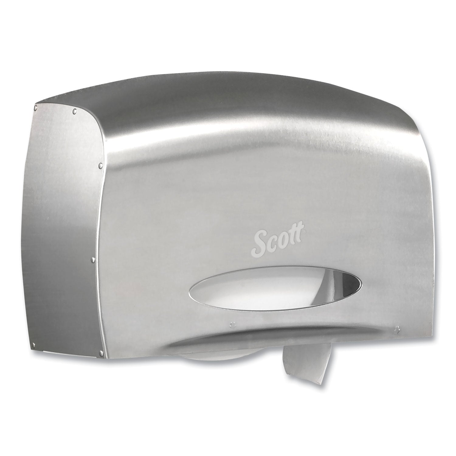 Roll Dispenser - 1 x Roll - 9.38" Roll Diameter - 9.8" Height x 14.3" Width x 6" Depth - Stainless Steel - 1 Carton