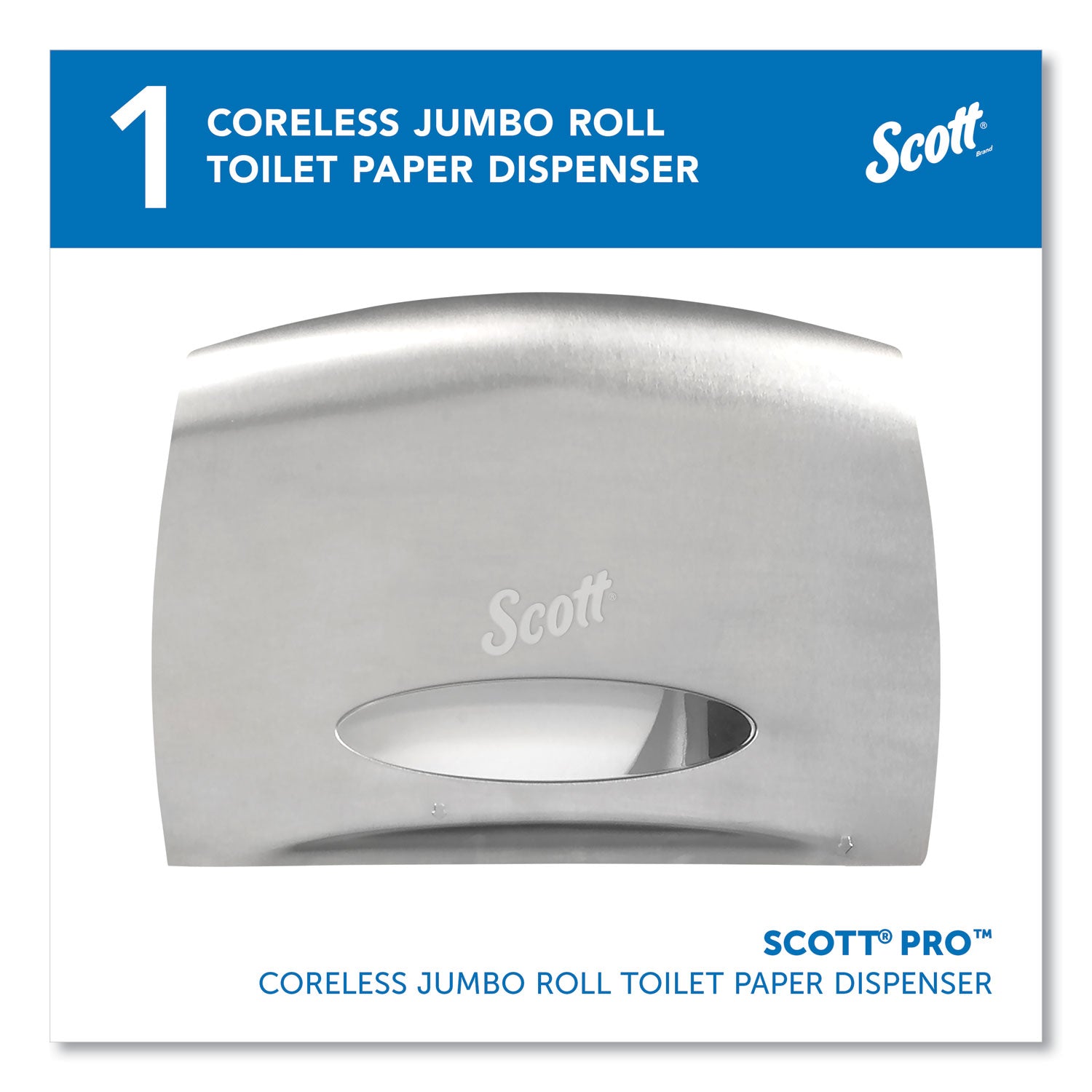 Roll Dispenser - 1 x Roll - 9.38" Roll Diameter - 9.8" Height x 14.3" Width x 6" Depth - Stainless Steel - 1 Carton