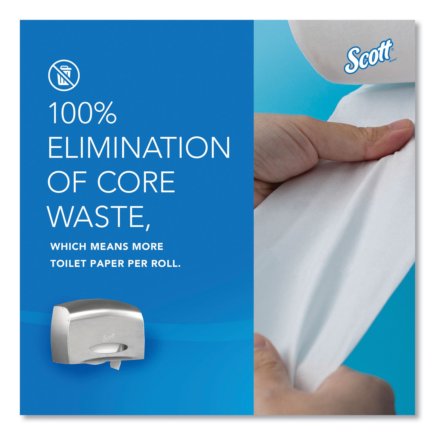 Roll Dispenser - 1 x Roll - 9.38" Roll Diameter - 9.8" Height x 14.3" Width x 6" Depth - Stainless Steel - 1 Carton