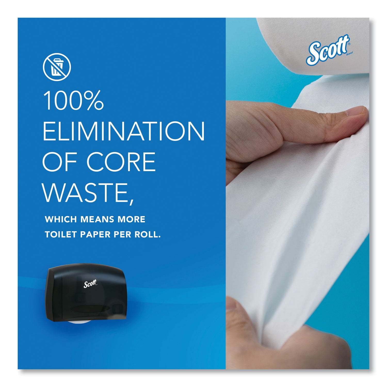 Scott Essential Coreless Jumbo Roll Toilet Paper Dispenser - Coreless Dispenser - 1 x Roll - 9.8" Height x 14.3" Width x 6" Depth - Plastic - Black - Durable - 1 Each