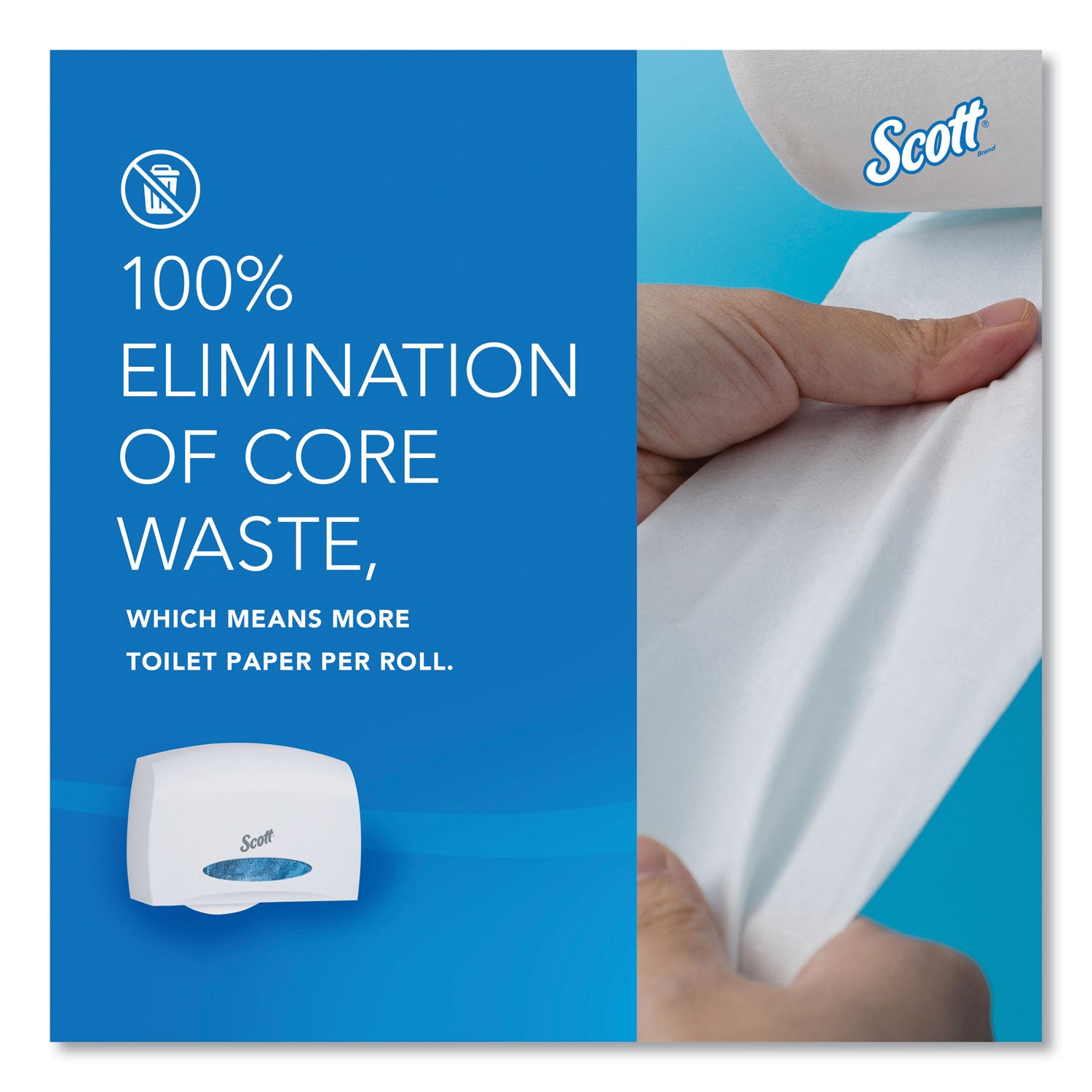 Scott Essential Coreless Jumbo Roll Toilet Paper Dispenser, White, 9.8" x 14.3" x 6", 1 Carton