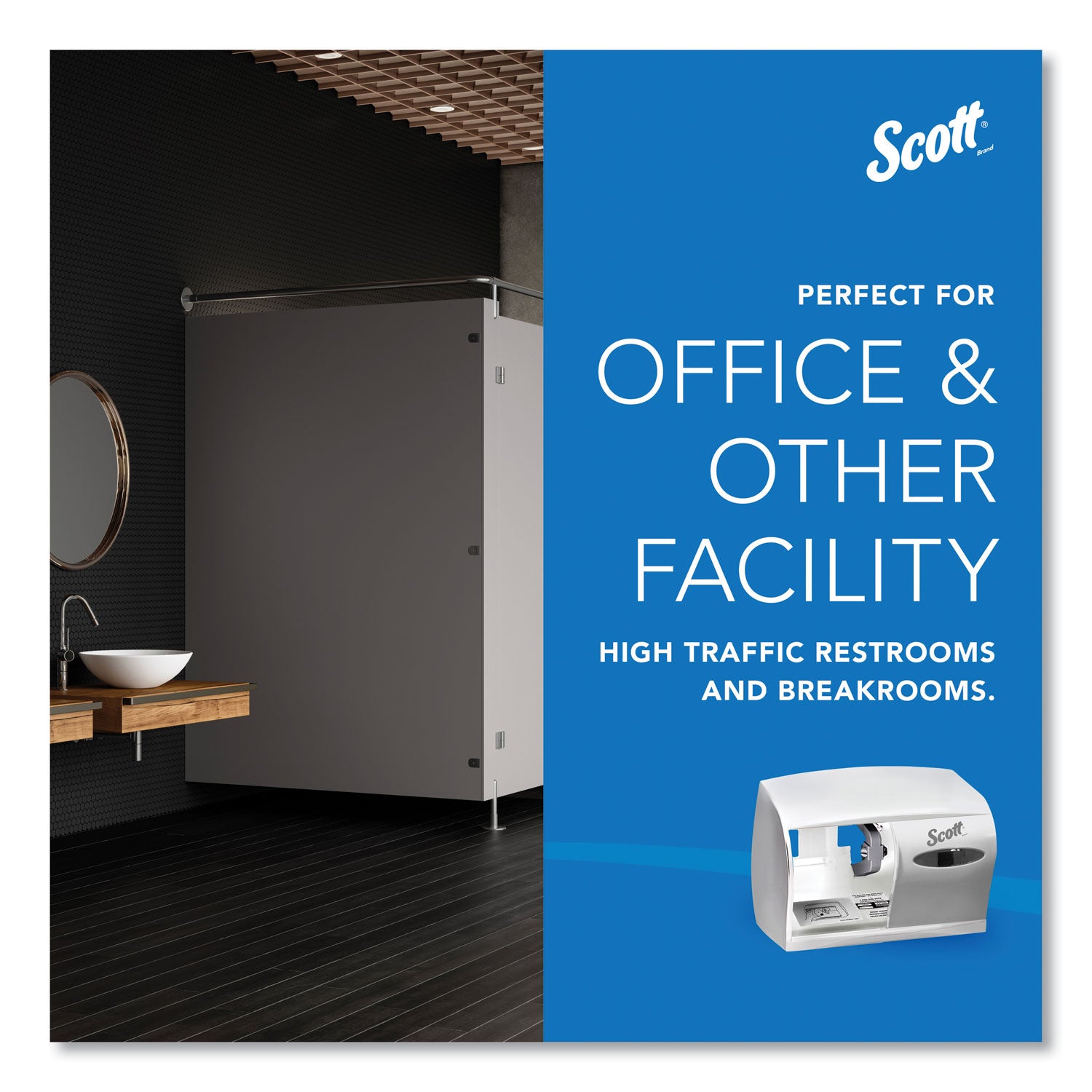 Scott Essential Coreless Jumbo Roll Toilet Paper Dispenser, White, 9.8" x 14.3" x 6", 1 Carton
