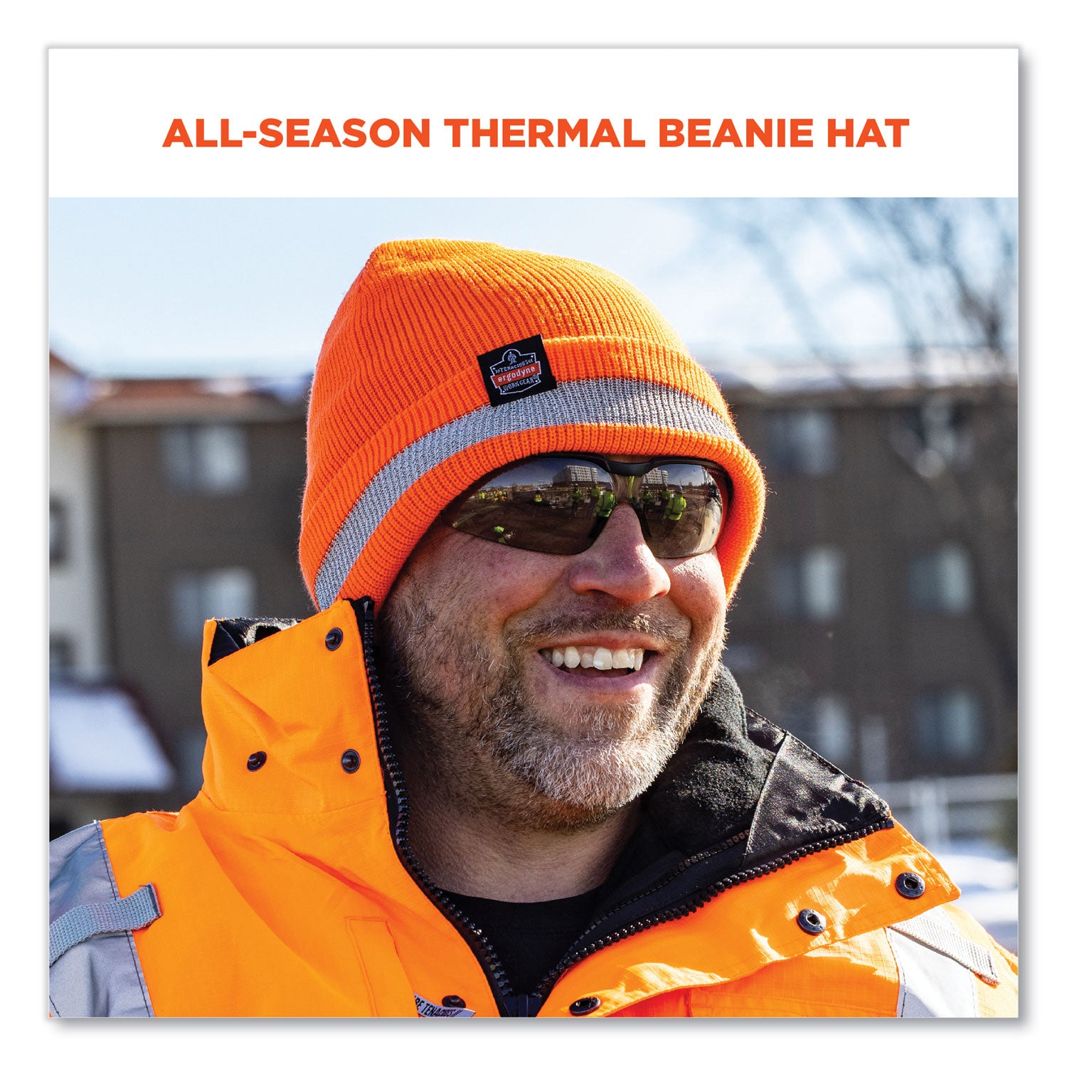 Ergodyne 6803 Reflective Winter Hats - Acrylic - Orange