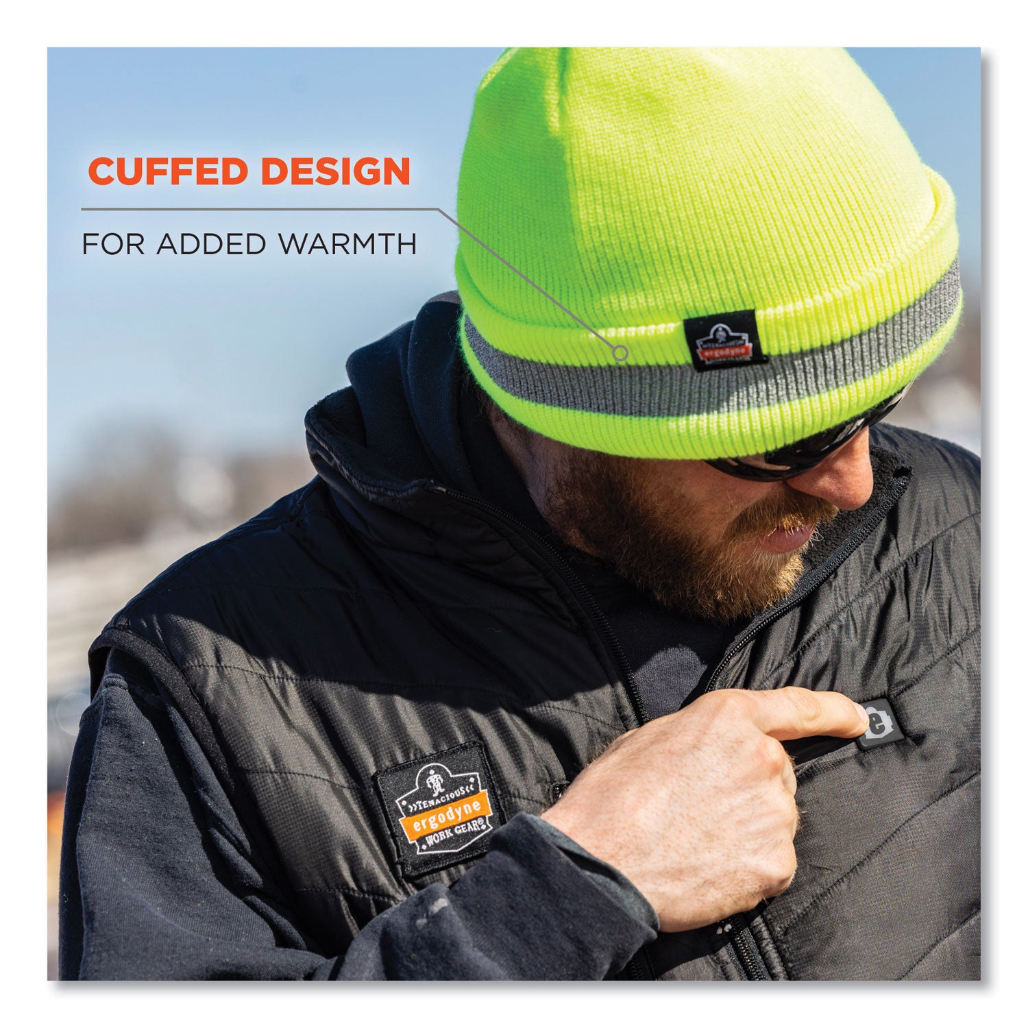 Ergodyne 6803 Reflective Winter Hats - Acrylic - Lime