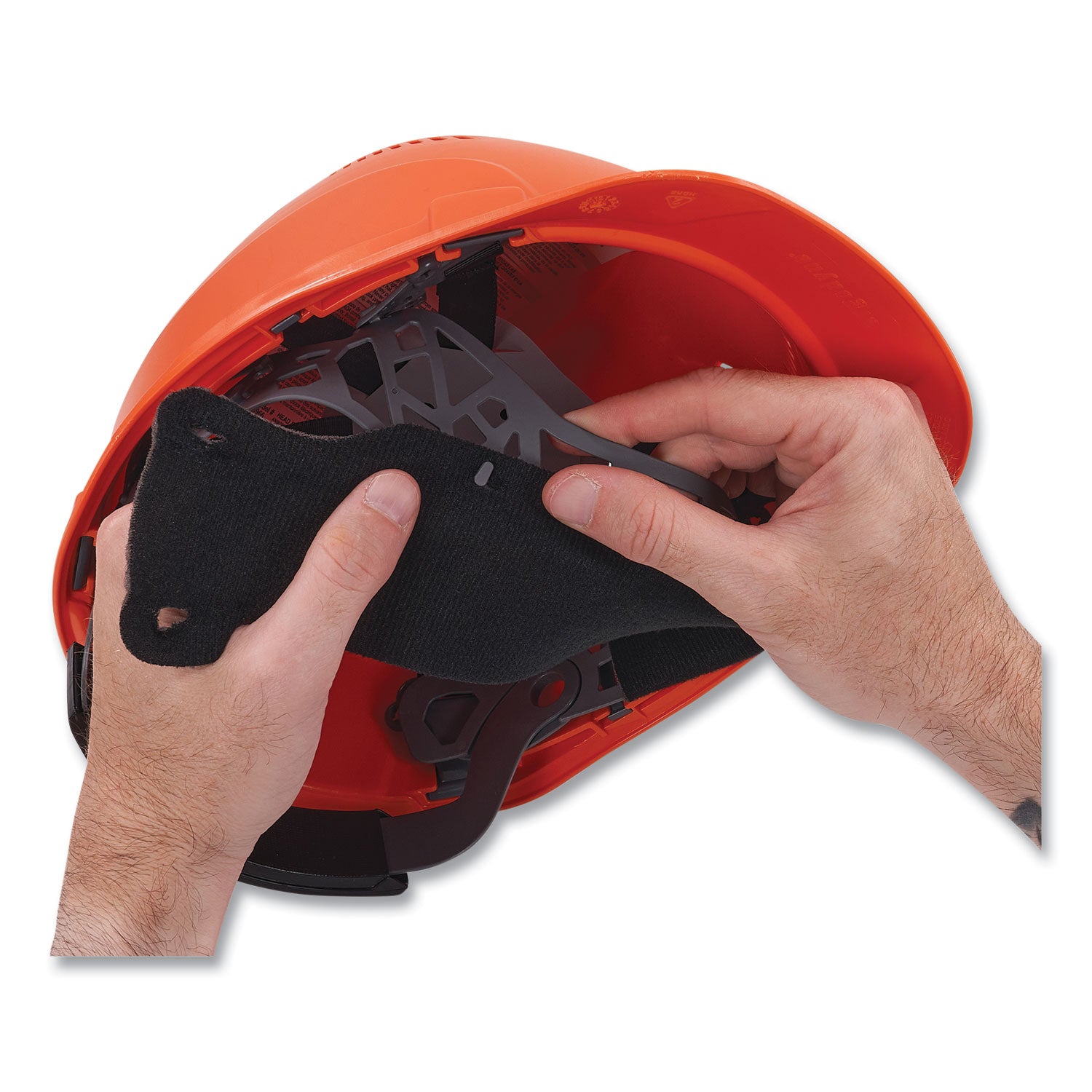 Skullerz 8990 Lightweight Hard Hat Sweatband Replacement, Polyester, Black, 10/Pack