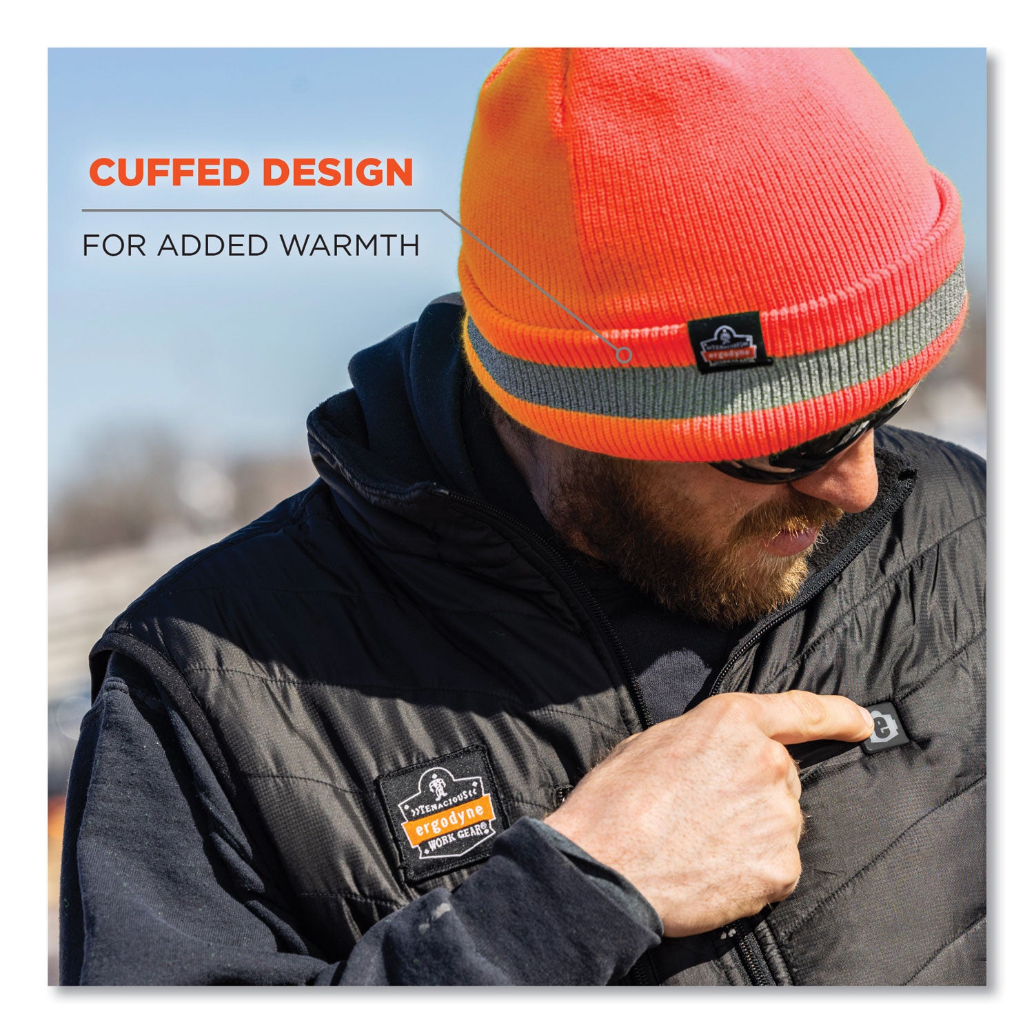 Ergodyne 6803 Reflective Winter Hats - Acrylic - Orange